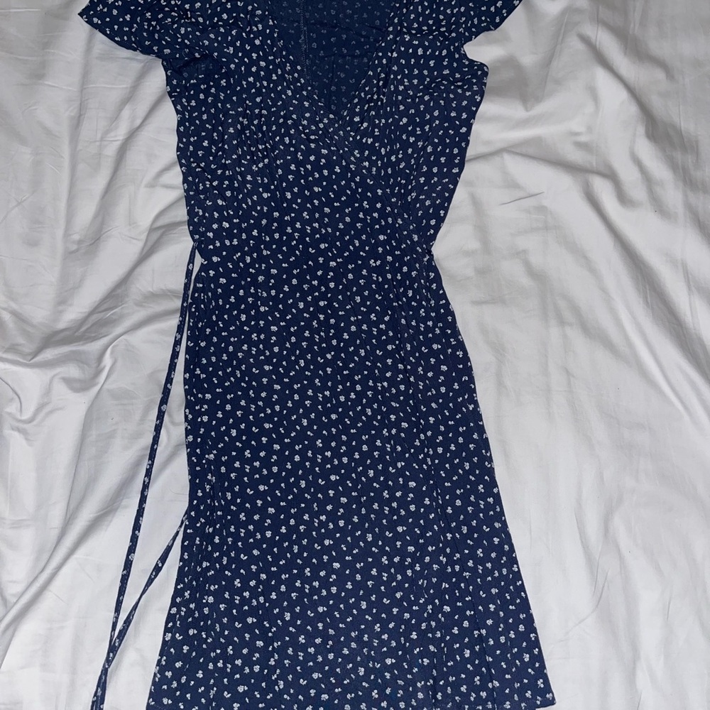 Brandy Melville Navy Midi Dress with White Floral